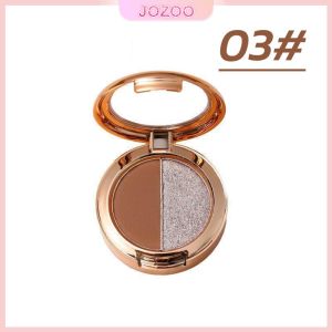 Jozoo Eyeshadow Palette Pearlescent Pumpkin Color Matte Glitter Powder Earth Tone Eyes Palette 2 Colors