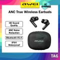 Awei TA6 ANC True Wireless Earbuds Noise Reduction ANC Earbuds Earphone Headphone Awei Bluetooth Earbuds Low Delay. 