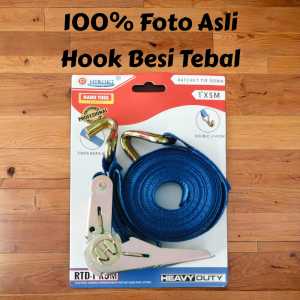 COD PROMO HIROKI PREMIUM rachet tie down 1 Inch x 5M tali pengikat barang motor HOOK BESI