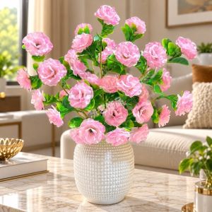 Khách tự làm - Bình hoa hồng tỉ muội hoa lụa tự làm hoa hồng Pháp handmade trang trí nhà đẹp S1310