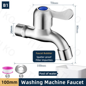 Bathroom Faucet 304 Stainless Faucet Long Type Heavy Duty Wall Faucet Single Faucet Leak Proof