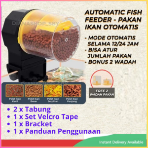 COD TaffHOME Mesin Pemberi Pakan Makanan Ikan Aquarium Otomatis bisa di setting waktu  Food Timer