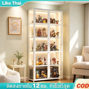 ตู้โชว์ไม้ไผ่ตั้งพื้น บานอะคริลิคใส ตู้โชว์ฟิกเกอร์ ตู้เก็บโมเดล Art Toy และของสะสม 4/5/6 ชั้น กันฝุ่น หลายขนาด พร้อมส่งจากไทย