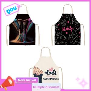 gou ลิปสติกทาเล็บผ้ากันเปื้อนสำหรับผู้หญิงผ้ากันเปื้อนสำหรับทำความสะอาดในครัวเรือนผ้ากันเปื้อนผ้าลินินสำหรับร้านเสริมสวยทำอาหารที่บ้านผ้ากันเปื้อนสำหรับผู้ใหญ่