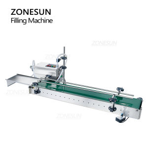 ZONESUN ZS-MPYT600 Automatic Liquid Filling Machine with Conveyor Belt 10-1000ml Desktop 316 Stainless Steel Magnetic Pump Bottling Equipment for Perfume Essential Oil Juice Ink