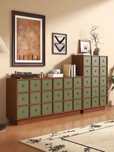 AUREO YO  Chinese Style Chest Of Drawers French R Living Room Side Cabinet Bedroom Locker Bed End Cabinet