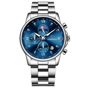 LIGE Luxury Watch For Men Sports Waterproof Luminous Stainless Steel Chronograph Men Watches Quartz Clock + Box
