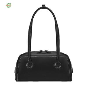 PU Leather All-Match Shoulder Bag Large Capacity Soft Tote Handbag Solid Color Elegant Underarm Bag Travel Party Shoulder Bag [Winnereco World]