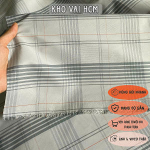 Vải Thô Fort Màu Xám Kẻ Khổ 1m5 - May Áo Khoác Quần Dài Short Chân Váy - Dày Không Giãn Ít Rũ