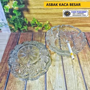 Asbak Rokok Kaca BR/ Ashtray Tebal Bulat Beling