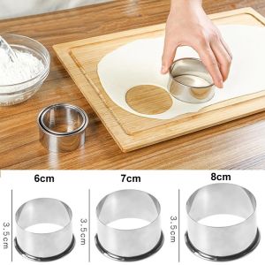 Round Stainless Steel Cookie Cutter Round Shape DIY Biscuit Pastry Dumpling Crust Cake Pancake Cutter for Baking