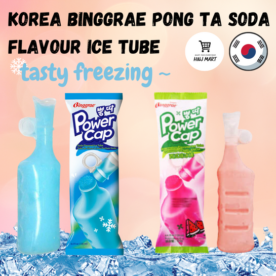 Made in Korea) Binggrae Soda Flavour Ice Tube Pong Ta Power Cap