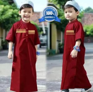 Koko Baju Jubah Anak Laki Laki Terbaru 2024 Murah Bonus Peci / Gamis Anak Laki Laki / Baju Muslim Anak usia mulai 1-14 tahun