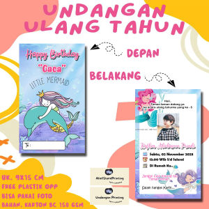 Undangan Karakter MERMAID ( 100 PCS / 50 PCS / 30 PCS/ 20 PCS / 10 PCS ) / Undangan ulang tahun / undangan ultah / undangan cetak / cetak undangan / undangan anak / undangan print / undangan pesta / print undangan / undangan karakter / undangan motif