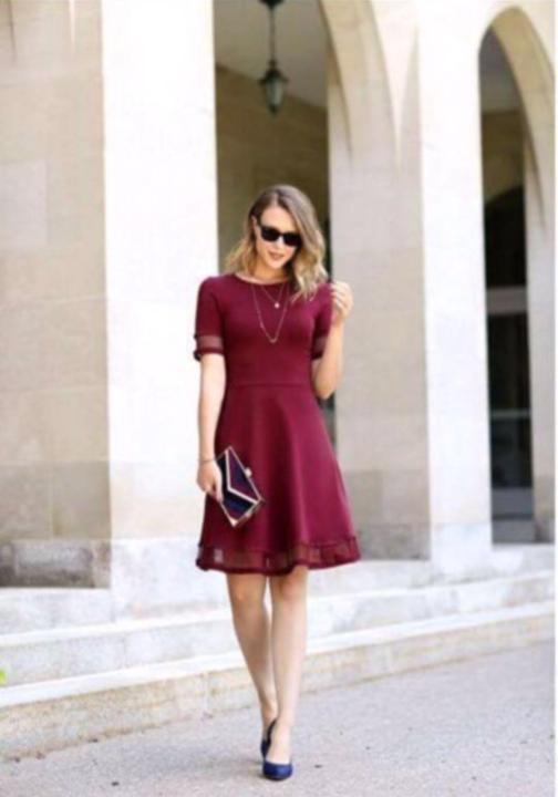 Maroon on sale casual dress