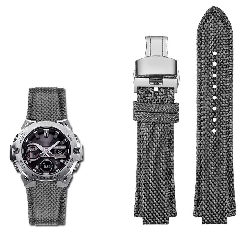 Nylon Canvas Leather Strap Suitable For Casio G-SHOCK Series GST