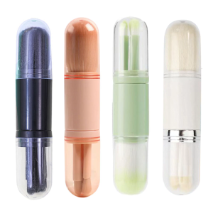 Multi Functional 4 in 1 Makeup Brush with Soft Bristles for Gentle Face Care for Travel or Home Cosmetic Beauty Needs