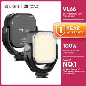 Ulanzi Vijim VL66 360 Rotatable Bi-Color LED Video Light with Cold Shoe 2000mAh Built-in Battery 3200K-6500K