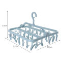 Móc Chùm Nhựa Gấp Gọn Dáng Vuông 32 Kẹp Cao Cấp Bền Đẹp -  Móc Treo Phơi Quần Áo Giày Tất Thông Minh Có Khóa Chống Gió, Chống Trượt Với 32 Bộ Ghim , Kẹp Phơi Đồ Trẻ Em. 