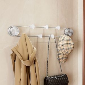 CHAOSON No Punching Suction Cup Row Hook Non-Marking With 7 Hook Stainless Steel Storage Rack Universal Detachable Sundries Storage Hook For Coats Hats