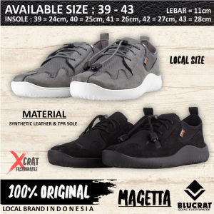 Sepatu Slip On Pria Magetta Blucrat Cowok Laki Dewasa Kulit Kanvas Karet Casual Keren Terbaru