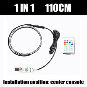 Car LED Ambient Light 64 Color Acrylic Strips 110cm Full Colors RGB Car Interior Hidden App Remote Control Atmosphere Lamp