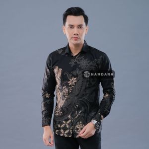 Batik Handara - Peksi Seling Hitam Kemeja Pria Furing Erro