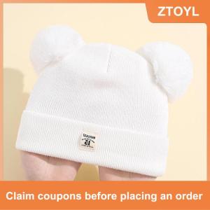 【ZTOYL】 Dễ Thương Mùa Đông Hat Rắn Màu Len Dệt Kim Nắp ca-pô Bebe Sơ Sinh Bé Hat Pompom Cho Trẻ Em Chàng Trai Cô Gái Trẻ Em Mũ Ấm