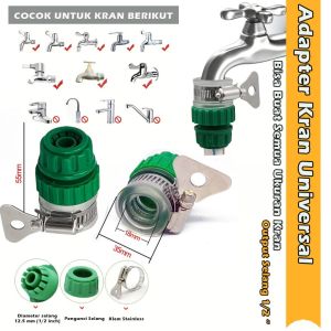 TUKUO Adaptor Kran Konektor Kran Universal Sambungan Selang Air - Sambungan Kran Konektor Kran Ke Selang - Adapter Kran Sambungan Kran Universal