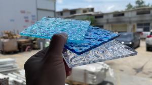 Dark Blue Wave Corrugated Acrylic Sheet Plexiglass Plate for PaintingDisplayAdvertisingWall Decoration