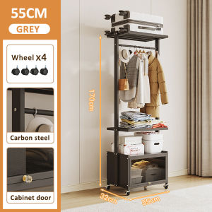 Lifinity Bedroom Clothes Rack hanging Wardrobe Organizer Adjustable Height Floor Coat Rack with Wheels Open Combination Standing Hanger