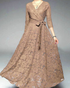 hijabmurahnet Icha Dress Brokat Full / V neck Dress / size M L XL XXL / Dress Kondangan /Dress Couple Keluarga