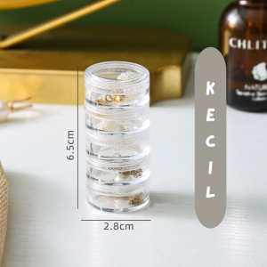 Organizer Aksesoris Jar Transparan Susun Tempat Penyimpanan Perhiasan Serbaguna HS TA01