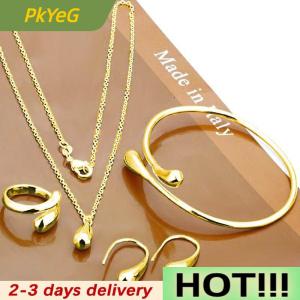 PkYeG 4Pcs Fashion Teardrop Jewelry Set For Women Simple Ring Necklace Bracelet Earrings Set For Banquet Wedding Jewelry