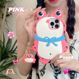 CSCR Funny Soft Silicone 3D Frog Baby Phone Cases For iPhone 15 14 13 12 Pro Max 11 Case Cartoon Cute Shockproof Bumper Cover