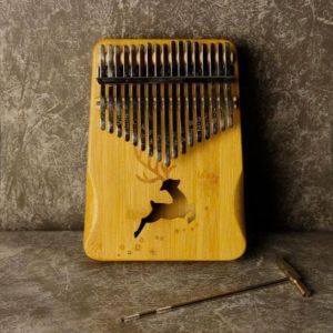 DK16 - Đàn kalimba 17 phím chất liệu gỗ cao cấp hình huơu rất đẹp âm to vang trầm rất hay Tặng kèm phụ kiện búa và giấy dán