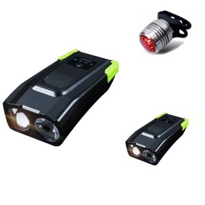 Đèn pha xe đạp có còi T6 tặng 1 đèn led hậu