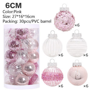 6CM 30pcs/Pack Christmas Decoration Xmas Ornament Shatterproof Decorative Christmas Ball