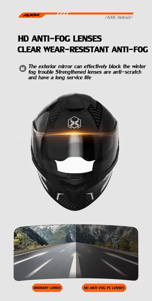 Full face helmet with store large field of view