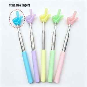 Retractable Finger-Shaped Teaching Pointer with Night Glow for Whiteboard Reading Guide Stick