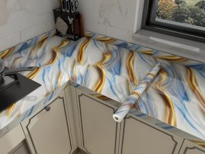 kakala new 5Metro x 40 cm Kitchen and bathroom self-adhesive wallpaper waterproof and oilproof home...01