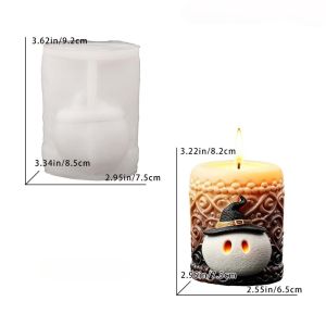 SDFBN DIY Halloween Ornament Mold Multi-purpose Silicone Candle Wax Mold Ghost Heat-resistant Epoxy Resin Plaster Mold Home Decorations