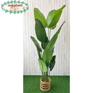 Pohon Artificial Pohon Hias Pohon Pisang Tinggi 180 Pot Hitam Cover eceng Gondok Motif Hiasan Ruang Tamu Aesthetic