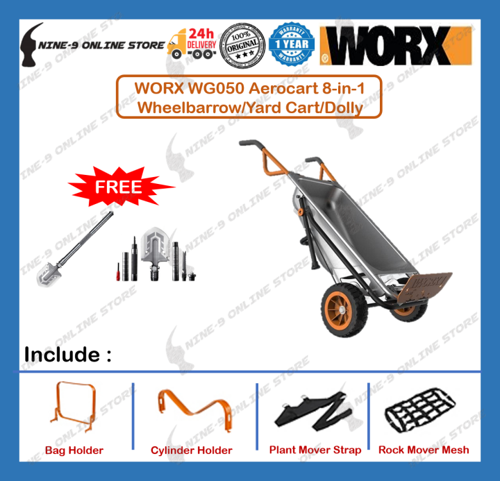 WORX WG050 Aerocart 8 in 1 Wheelbarrow Yard Cart Dolly Lazada