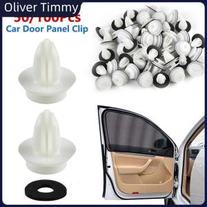 [Oliver Timmy] 50 100Pcs Car Door Panel Clip W Sealing Ring Auto Vehicle Retainer Fastener Bumper Clip Car Push Pin Door Panel Board Clip