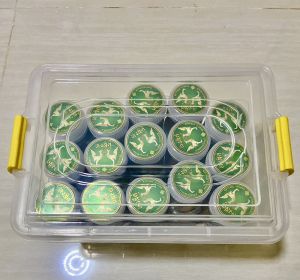 พร้อมส่ง กล่องพลาสติกของชำร่วย กล่องของขวัญ พร้อมหงส์คู่ 30 กระปุก