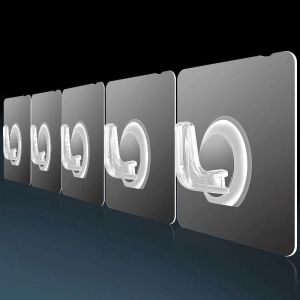 10/20/30pcs Self Adhesive Wall Hook Heavy Duty Transparent for Towels Key Kitchen Bathroom Organizer