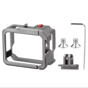 Flymile Aluminum Alloy Protective Metal Frame Cage For Insta360 GO 3/GO 3S Camera Battery CaseDouble Cold Shoe Case Action Camera Accessories