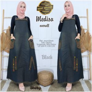 Cubi Overall Wanita Jumpsuit Wanita Hijab - Overall Dress Jeans Terbaru - Overall Rok Jeans Panjang Wanita - Rok Kodok Wanita - Maxi Dress Korea Cantik - Baju Denim Polos
