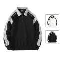 Áo Sweater Polo Nỉ Nam Nữ Dài Tay Unisex Tay Phối Viền Khóa Kéo Cổ Thời Trang Yodi TOP NAM 278V2. 